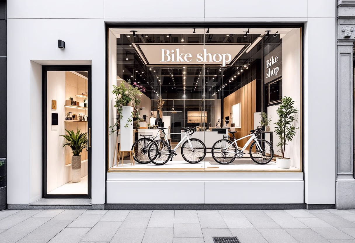 image of shop exterior (for a bicycle shop)